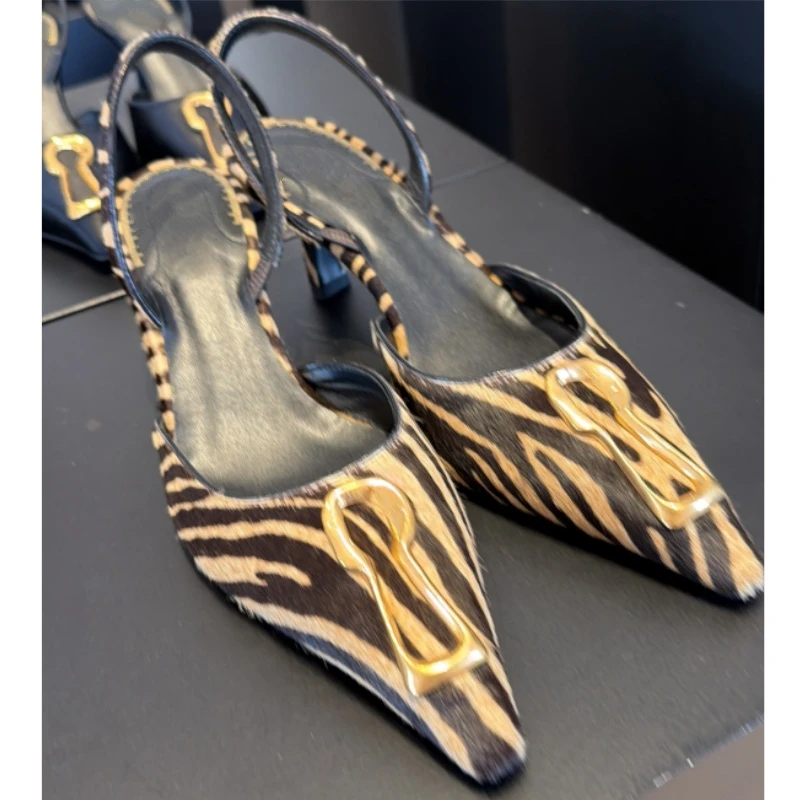 

Blue Green Gold Keyhole Pointed Slingback Sandals Women Back Strap Slip On Thin High Heels Summer Party Causal Dress Ladies Shoe