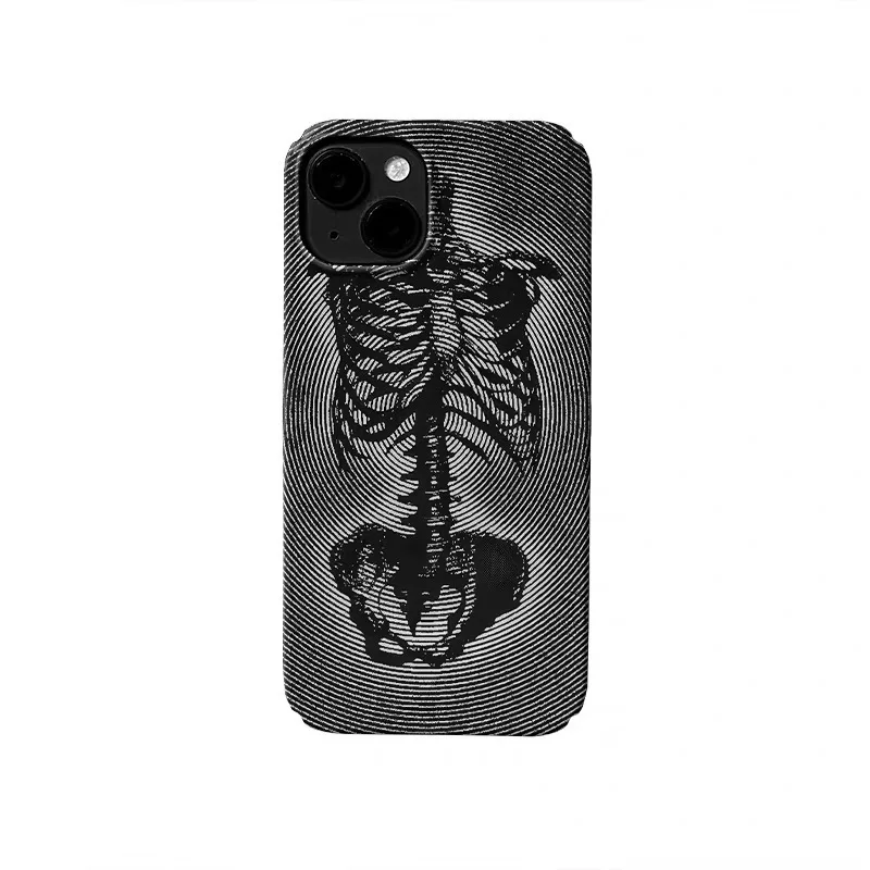 

Ins Black Sternum Line Art Phone Case for IPHONE 17 Air 16E 15 PROMAX 14 Plus 13 12 MINI 11 PRO 16Plus XR XS Acrylic Phone Cover