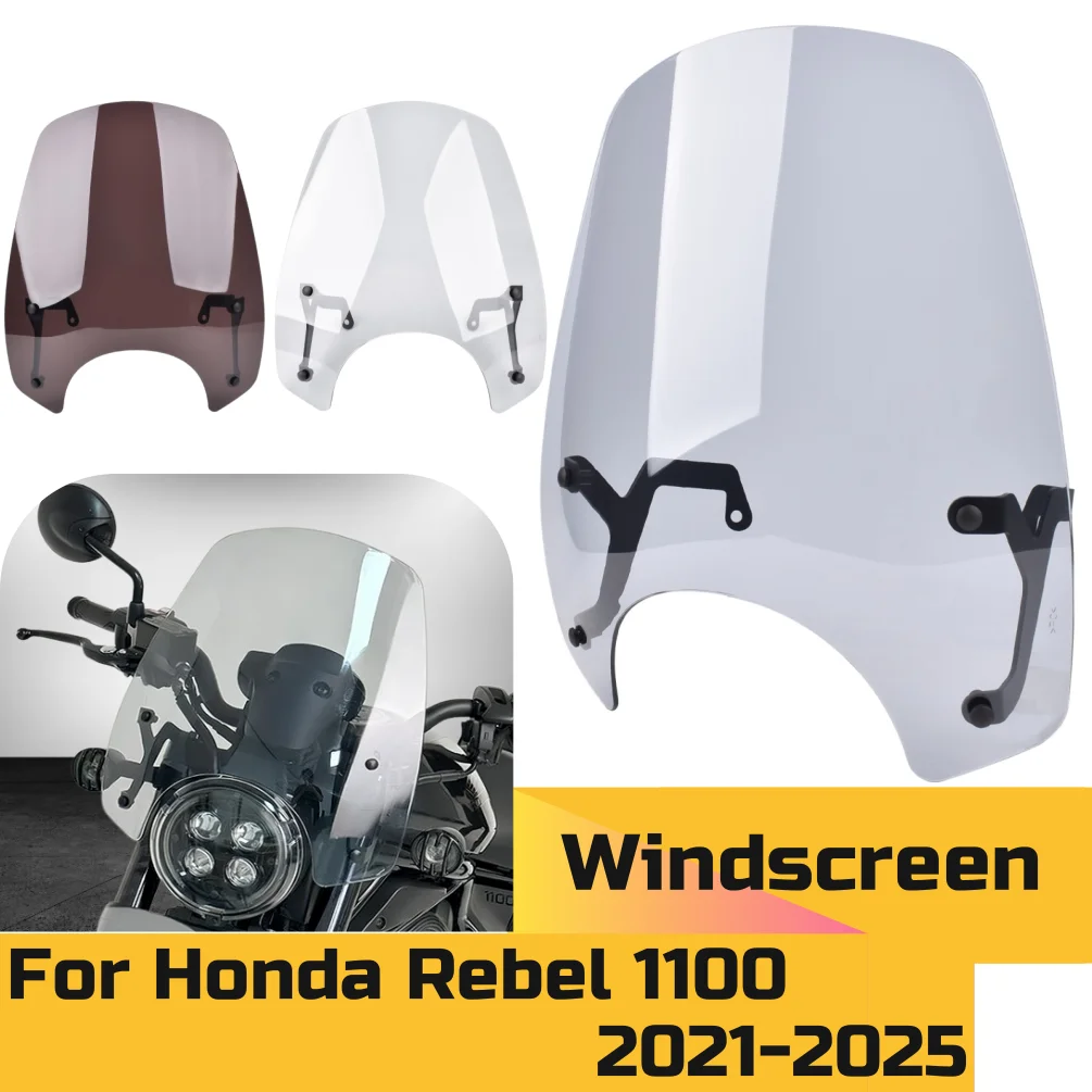 CMX1100 CM1100 Windshield Windscreen Front Wind Deflector Screen Shield For Honda Rebel 1100 2021-2025 Motorcycle Accessories
