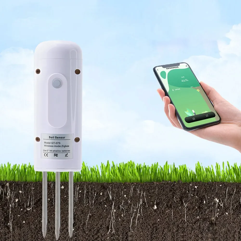 WiFi Thermometer Hygrometer Soil Moisture Meter App Alerts Garden Moisture Sensor Hygrometer IP 67 Waterproof Soil Water Monitor