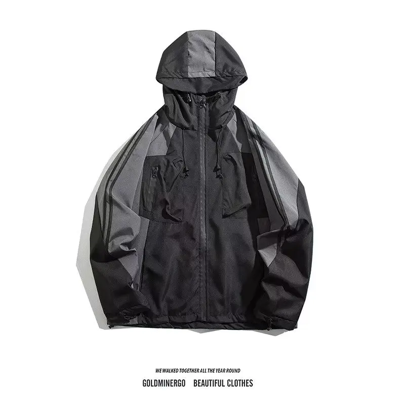 

Свободный крой, цветная кровавая куртка с капюшоном, молодежная модная спецодежда, полиэстер, длинная све, осенне-весенняя верхняя одежда, пальто