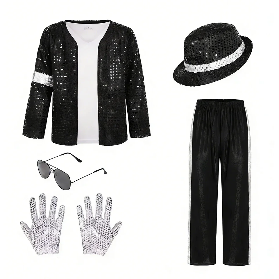 Disfraces de Michael Jackson para Niños, Disfraz Infantil para Halloween, Cosplay, Fiestas de Cumpleaños, Baile, Actuaciones, Trajes de Estrella del Pop para Niños y Niñas