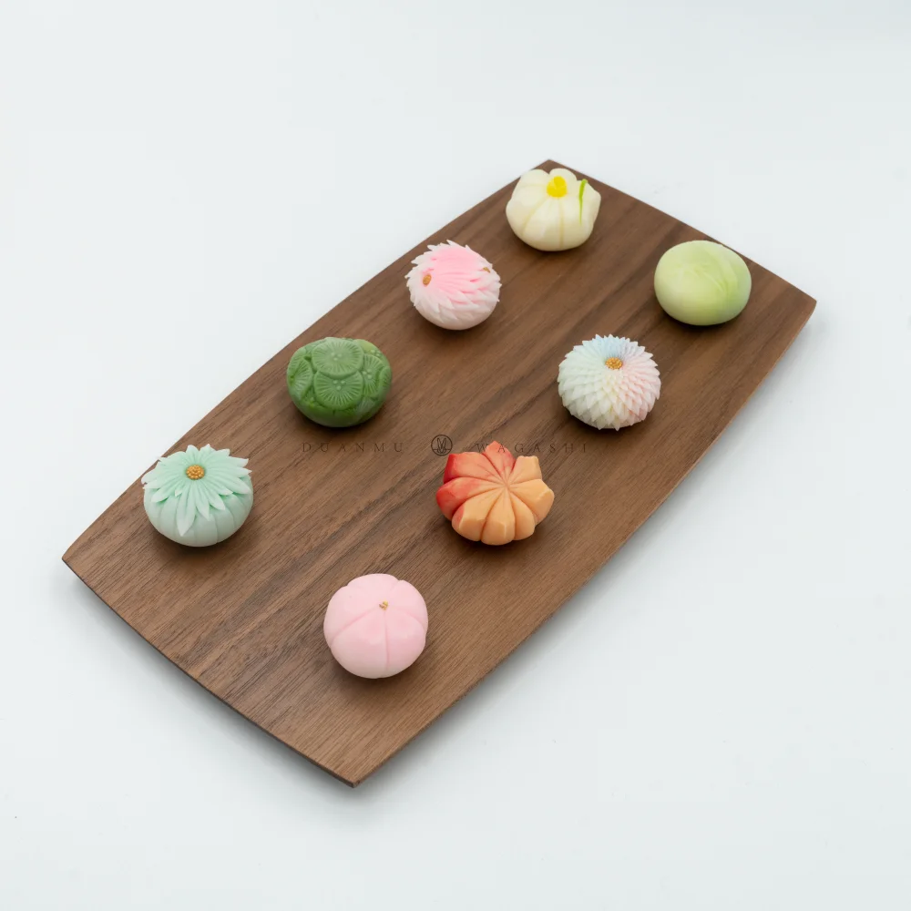 Japanese wagashi  basic wooden wagashi tray solid wood display plate