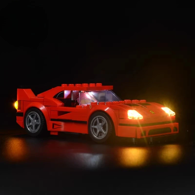 مجموعة إضاءة LED مناسبة لأبطال السرعة LEGO Ferrari F40 Competizione 75890 (لا تشمل مكعبات البناء)