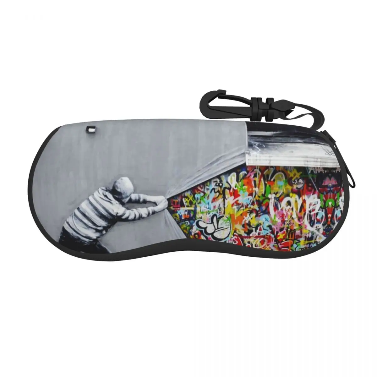 

Banksy Uncovering Graffiti Shell Eyeglasses Protector Cases Cute Sunglass Case Street Art Glasses Pouch