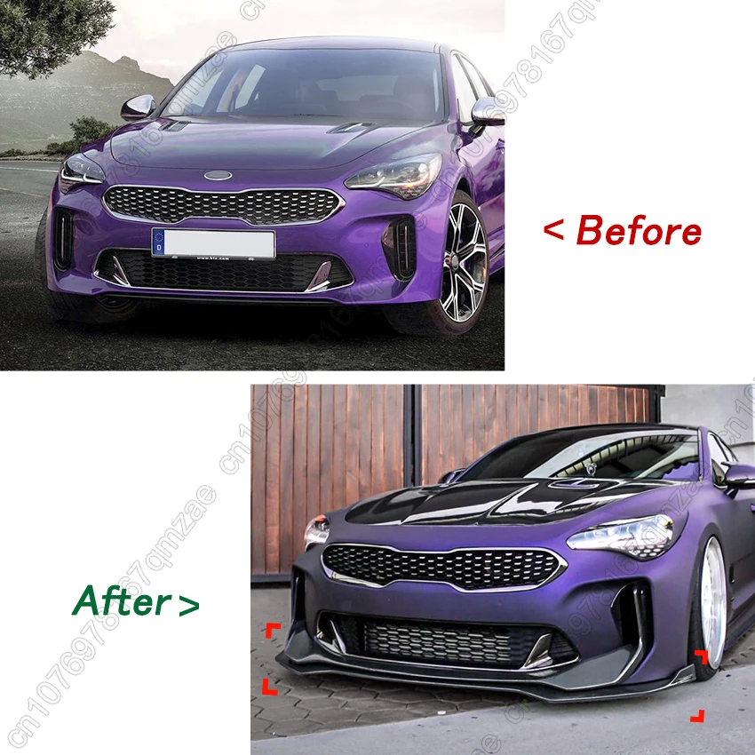 For KIA Stinger 3Pcs Car Front Bumper Lip Spoiler Splitter Diffuser Stinger CK GT 2.0 3.3 TGDI CRDI 2018-2023 Bodykits Tuning