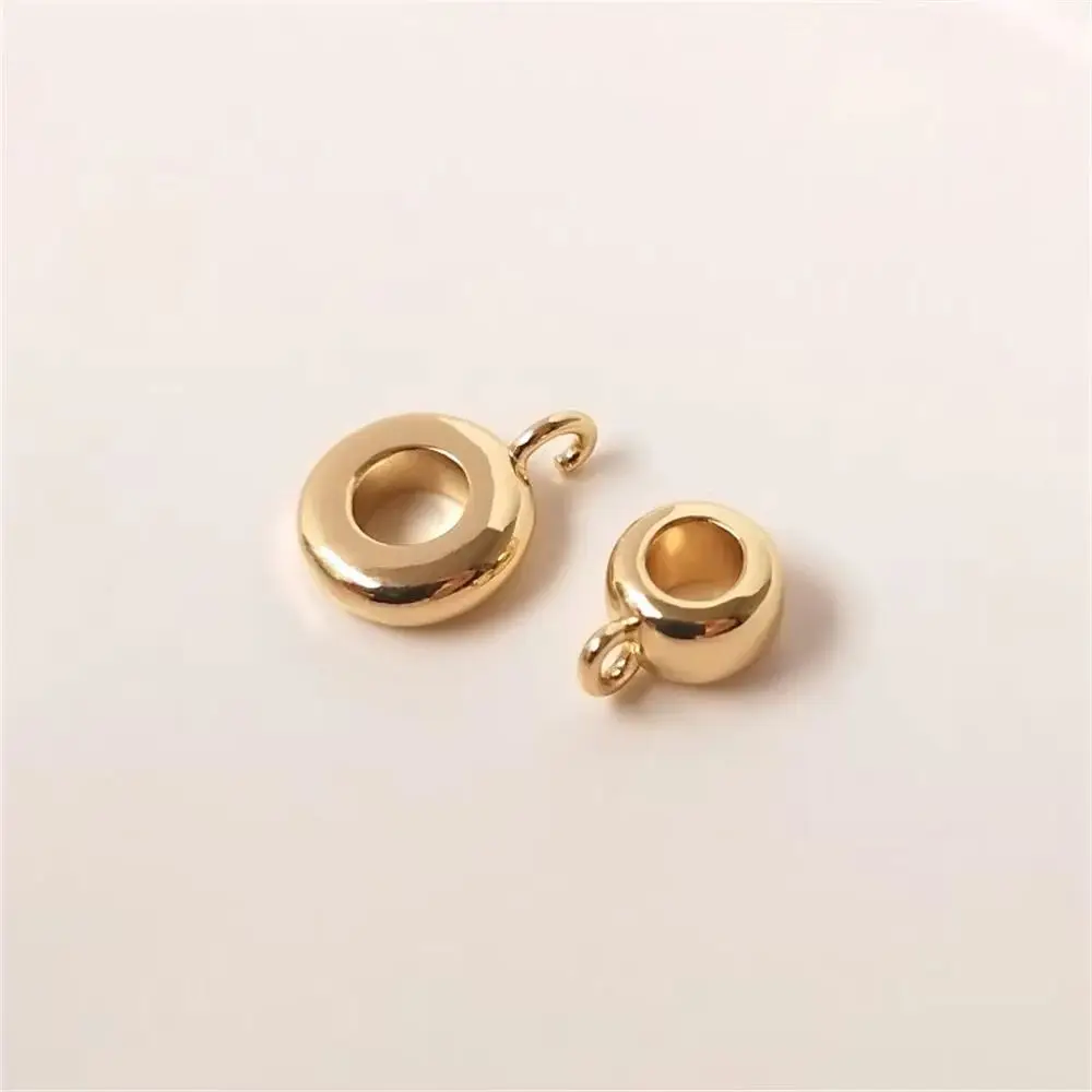 14K Gold Plated Copper plated real gold separator bead wheel open ring hanging ring DIY bracelet hand string accessories