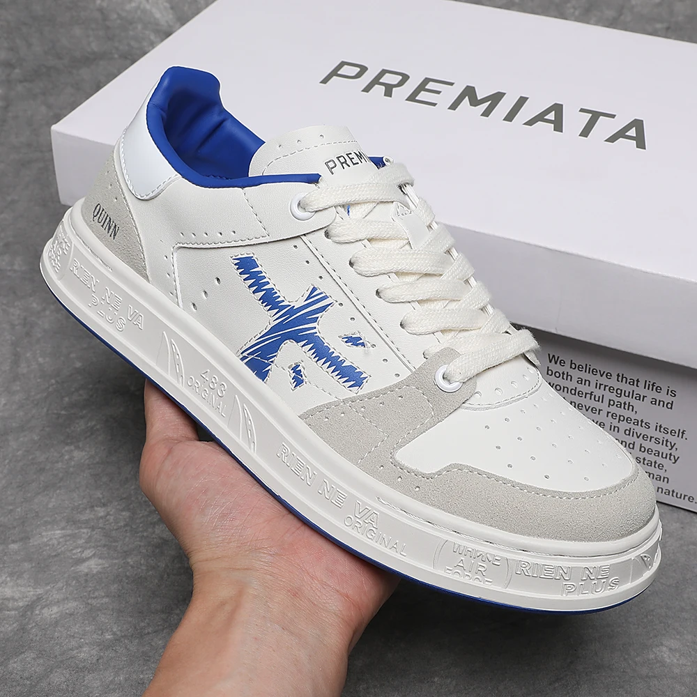 PREMIATA men's shoes new breathable fashion sneakers men's casual leather sports small white trendy shoes Premiata luxury