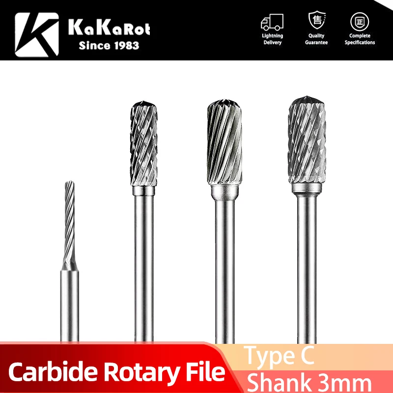 Kakarot mm Shank c tipo C0513m0 C0413 Tungsten Carbide Rotary Files Burr Drill Bits Cnc Engraving Rotary Tool Cutter Lime Core