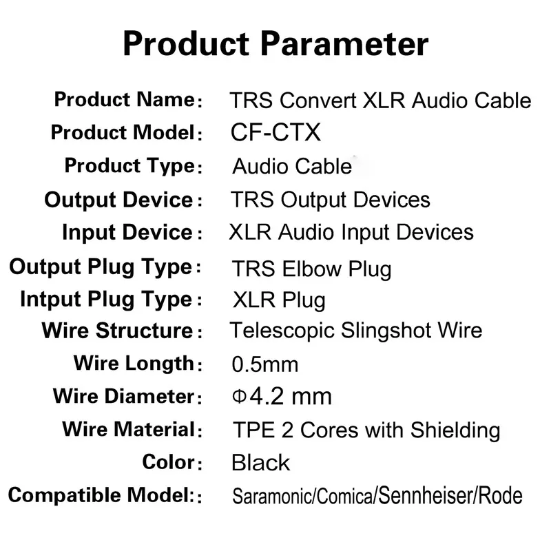 Canfon TRS Convert XLR Audio Cable Balanced Output for Saramonic/Comica/Sennheiser/Rode Wireless Microphone Connect to Camera view 4