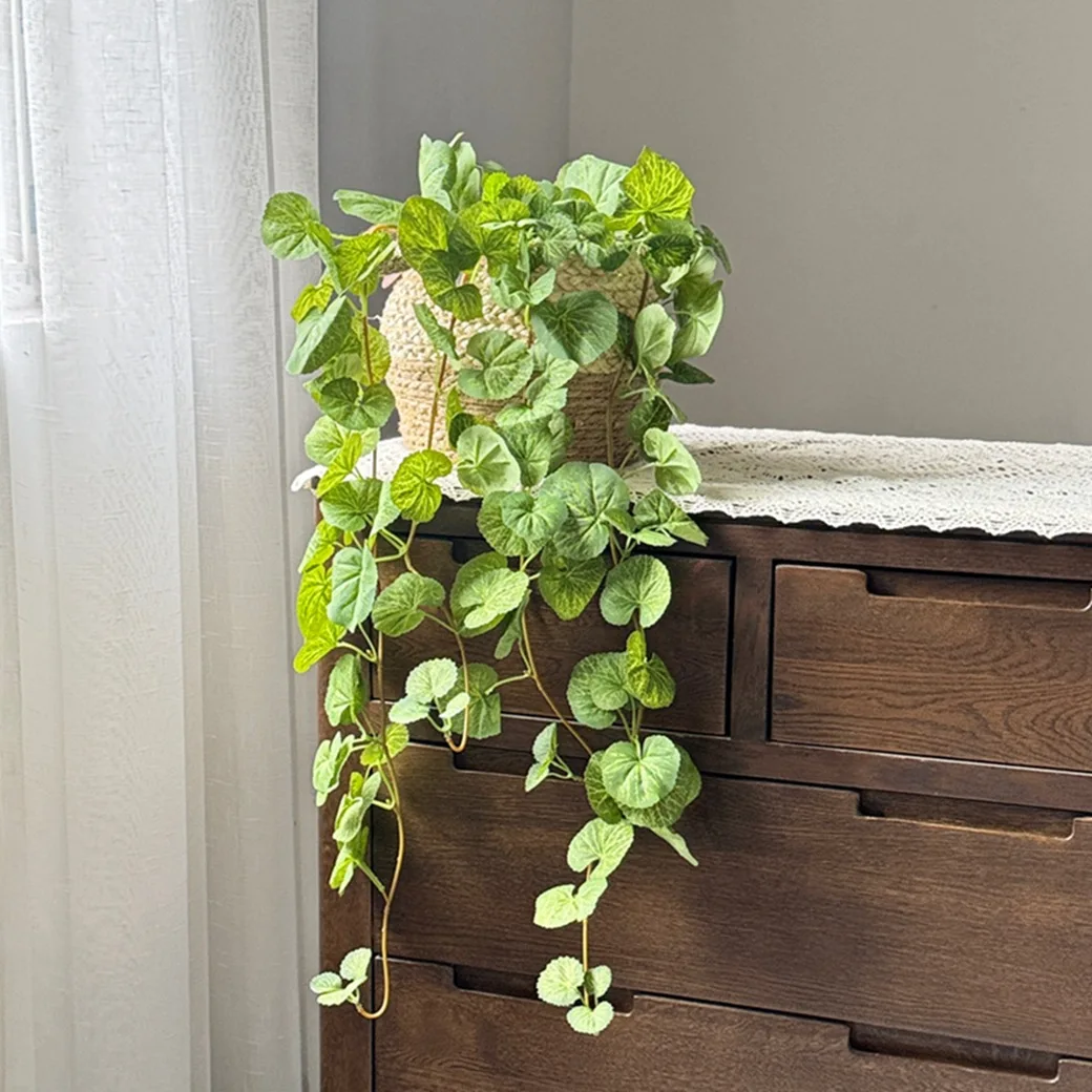 

2Pcs 90cm Faux Begonia Leaves Wall Hanging Vines Artificial Green Plants Home Party Garden Wedding Background Floral Arrangement