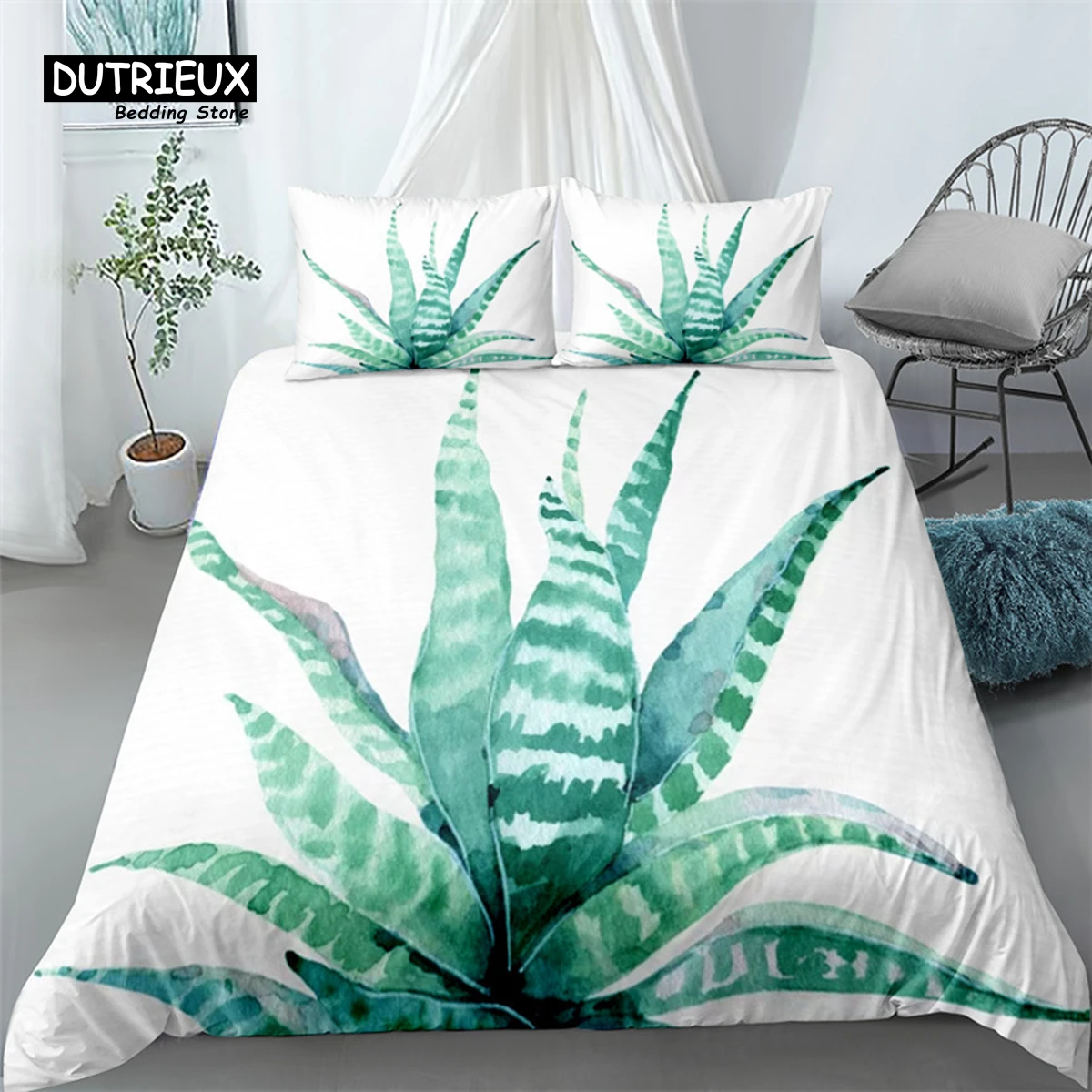 

Tropical Cactus Duvet Cover Set, Fashion Bedding Set, Soft Comfortable Breathable Duvet Cover, For Bedroom Guest Room Decor