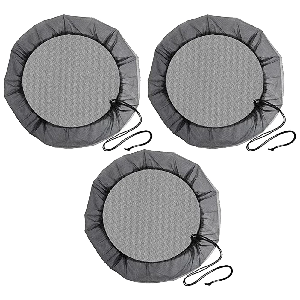 

3 Pcs Barrel Screen Barrel Black Net Cover Covers Black Mesh Net with Drawstring for Garden Water Tank Supplies