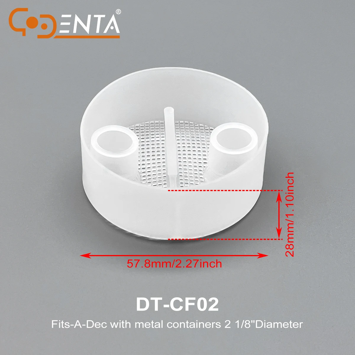 Dental Metal Container fit for A‑Dec, 2‑1/8