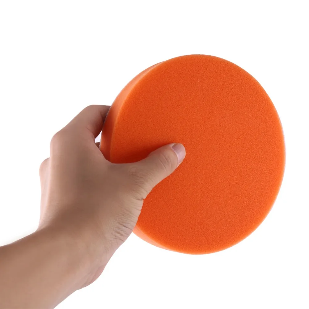 10PCS 6 Inch Car Polishing Pads Orange Hook and Loop Backing Sponge Polishing Pads Soft Sponge Reusable Car Waxing Pads