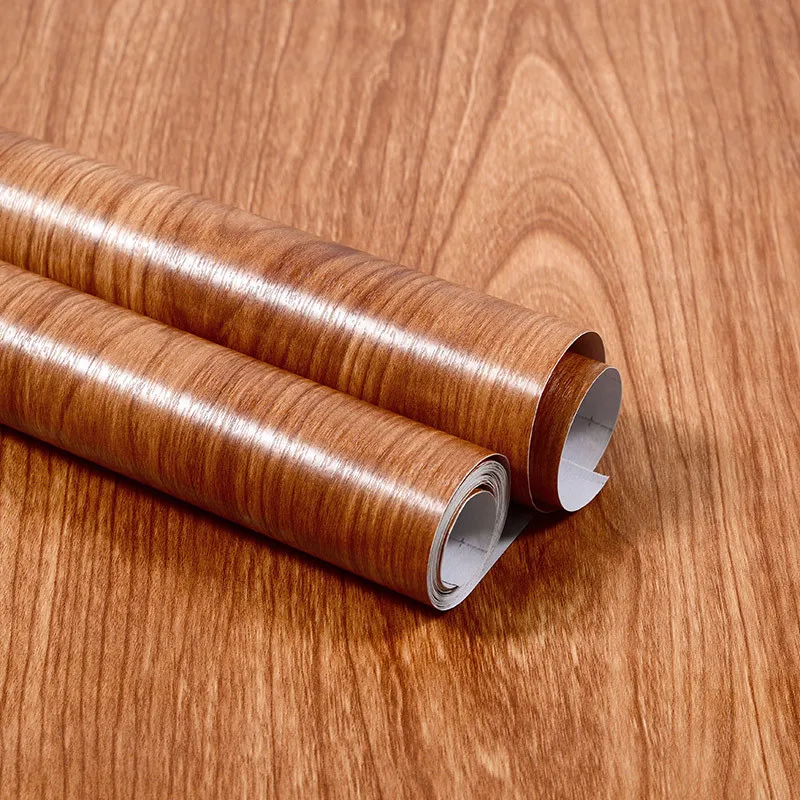 PVC Waterproof Self Adhesive Wallpaper Roll Furniture Cabinets Vinyl Decorative Film Wood Grain Stickers For Diy Home Decor image 3