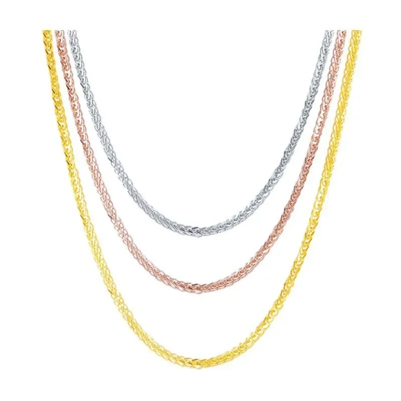 

Real 18K gold necklace Au750 white yellow rose special sale pure gold necklace for women's birthday party gift X2005-1