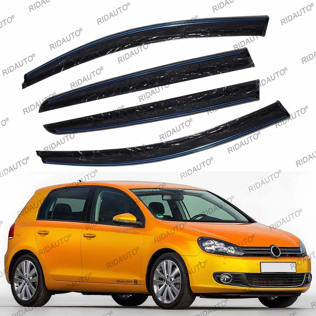 For VW Golf 6 2009-2013 Frame Fitting Exterial Door Deflectors Window Deflectors Rain Guard Wind Shield Sun Car Window Deflector - Image 5