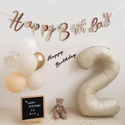 Romantic Flower Theme Letter Happy Birthday Banner Wall Hanging Garland for Kids Girl Birthday Baby Shower Party Decorations