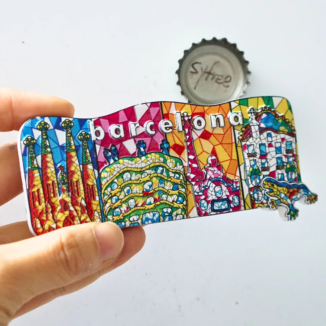 1 unidad, imanes para nevera de Barcelona, imanes para nevera con paisaje de Barcelona, imanes para nevera de España, imanes para nevera con atracciones de España, Colorfu