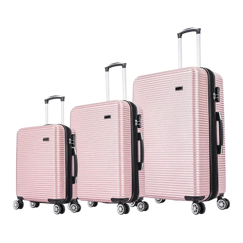 Durable ABS PC Trolley Luggage Custom Logo ABS Trolley Luggage Set Travel Bag Luggage ABS 3pc Set