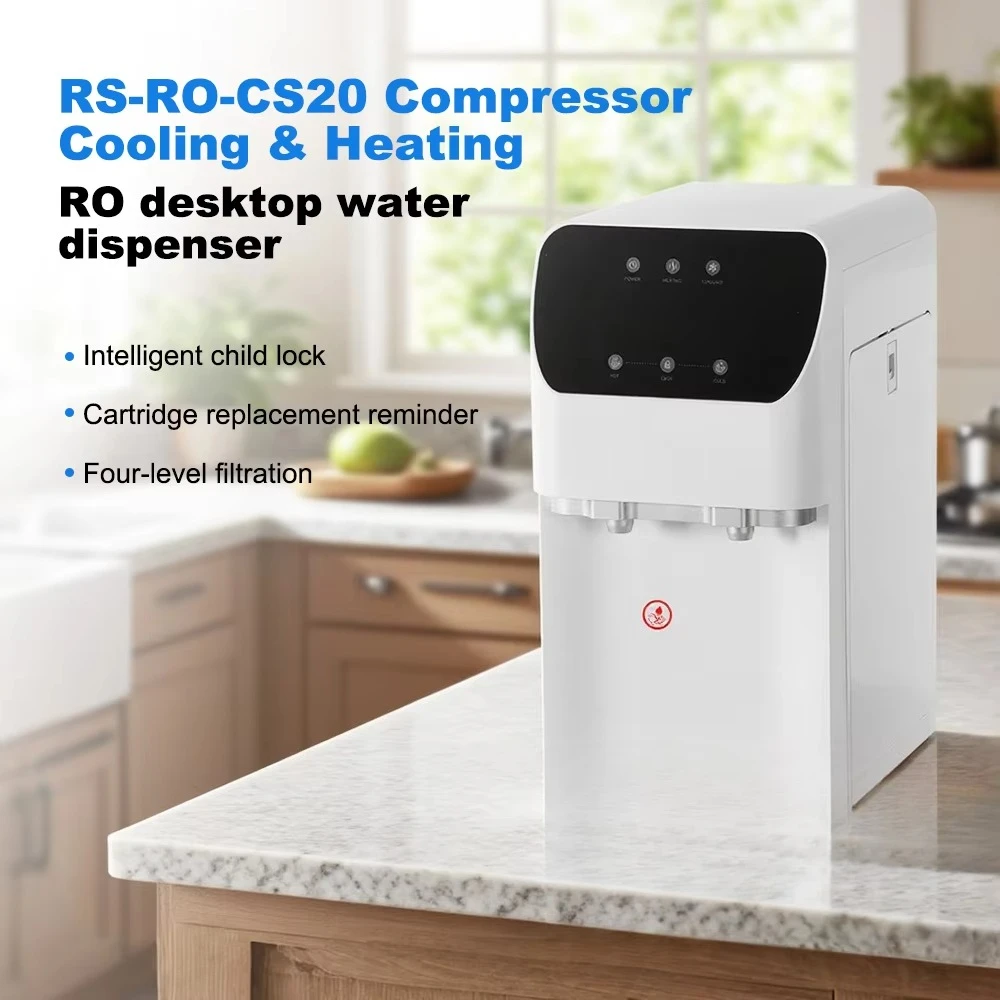 Compressor Cold Water Filter Drinking Machine 7 Stage Reverse Osmosis RO Water Filter System Desktop Automatic Water Dispenser