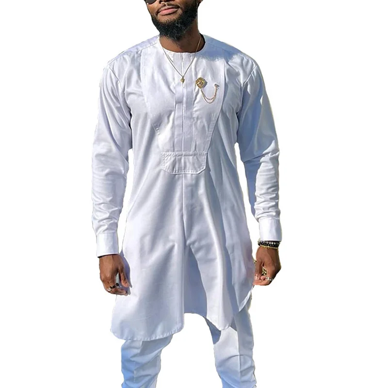 

2 pieces african clothes for men traditional outfit kaftan dress tracksuit dashiki robe africaine fashion africa clothing 2024