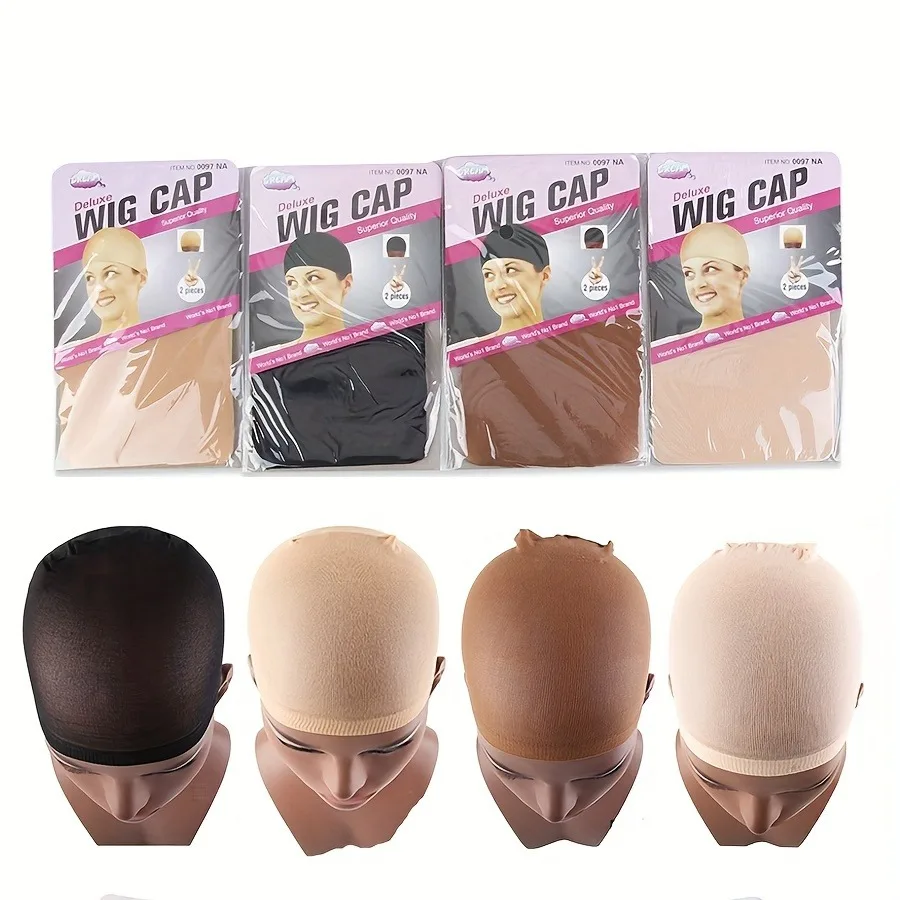 Comfy Wig Caps Hair Nets 1Pack 2Pieces Stocking Wig Cap For Halloween Wig Brown Black Wig Caps Fits Small Heads And Big Heads