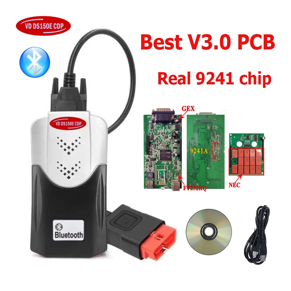 2025 New VCI VD DS150E CDP Pro Bluetooth 2021.11 Keygen 2020.23 For TNESF DELPHIS ORPDC Cars Trucks Obd2 Scanner Tools Send CD