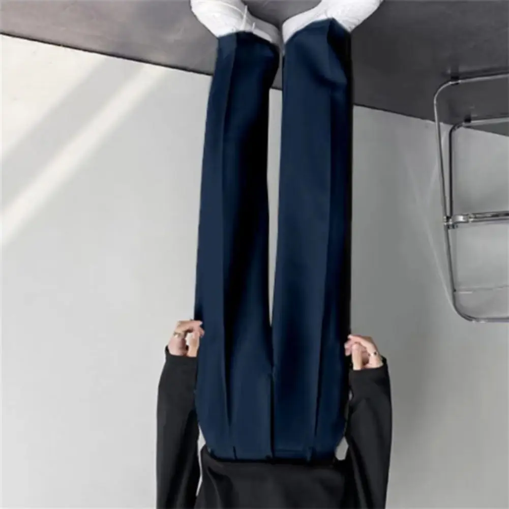 

2025 Reinforced Pocket Stitching Men Suit Pants High Waist Button Zipper Fly Straight Wide Leg Pants Casual Men Trousers