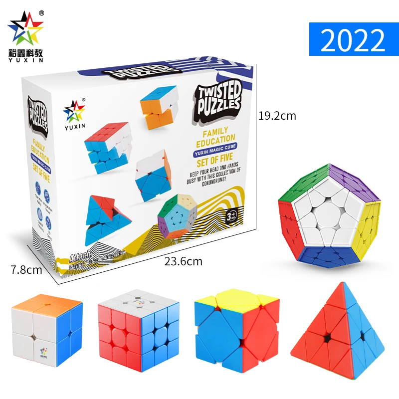 [JudyCube] Conjunto de cubos mágicos Yuxin Black Kylin, brinquedos profissionais sem adesivos, caixa de presente Yuxin, quebra-cabeça cubo mágico