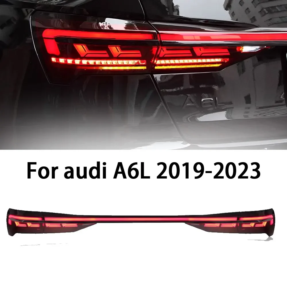 

Задние фонари автомобиля для Audi A6 S6 C8 2019-2024, сквозной задний фонарь, тормозной задний фонарь, динамический указатель поворота, задний фонарь в сборе