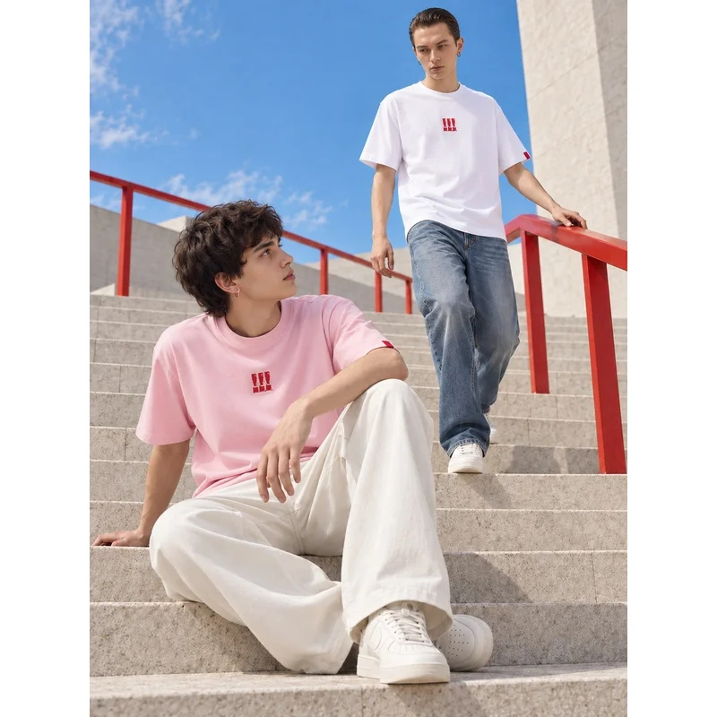 MAZZONNE Men's 100% Cotton Letter Graphic T-Shirt, Front and Back Print, Short Sleeve Crew Neck Streetwear Tee H