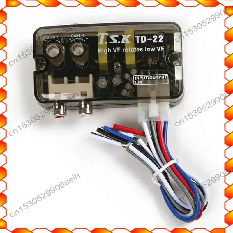 

-AT52 12V Auto Car Audio Converter Speaker Level Converter Adapter Adjustable Frequency Cable
