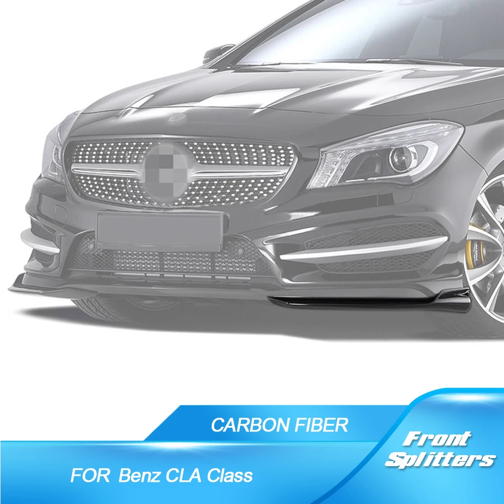 

Передний бампер автомобиля из углеродного волокна, сплиттер, спойлер для Benz CLA Class W117 C117 CLA250 260 CLA45 2014-2016, передние плавники, комплекты кузова