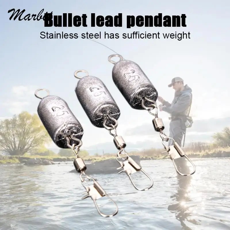 10g/15g/20g/25g/30g/40g/50g/60g/70g/80g/100g/110/120g Bullet Shaped Double Ring Fishing Lead Sinker With Connector