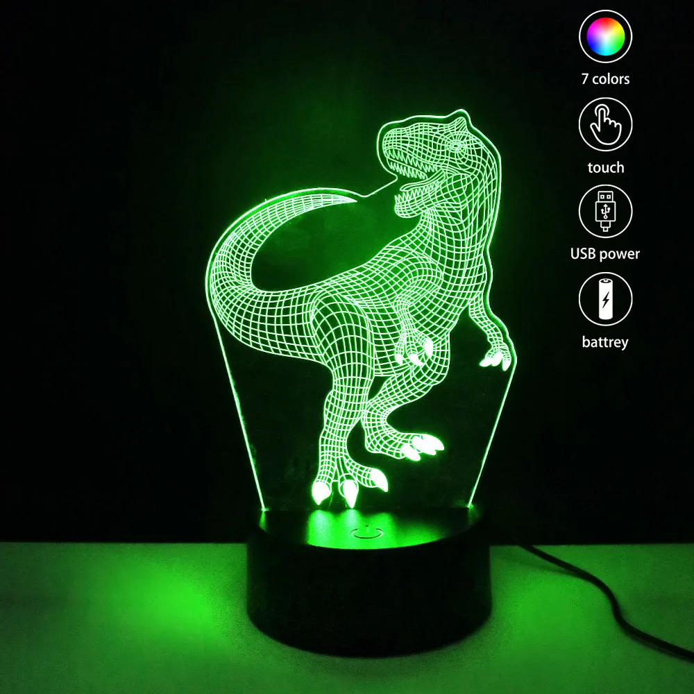 LED Dinosaurus Nachtlampje 16 Kleuren Lamp Afstandsbediening Touch Mood Lampen Kinderkamer Kinderkamer Decor Verjaardagscadeaus voor Jongens Meisjes ​