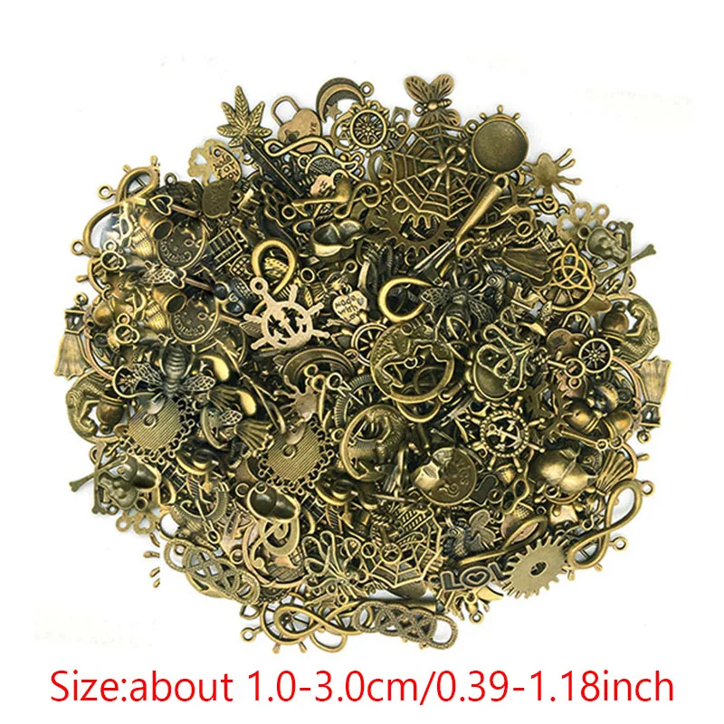 Vintage Color Mixed 20/30/50pcs Multi Styles Random Antique Bronze Charms Pendant Beads Handmade For DIY Jewelry Making Findings