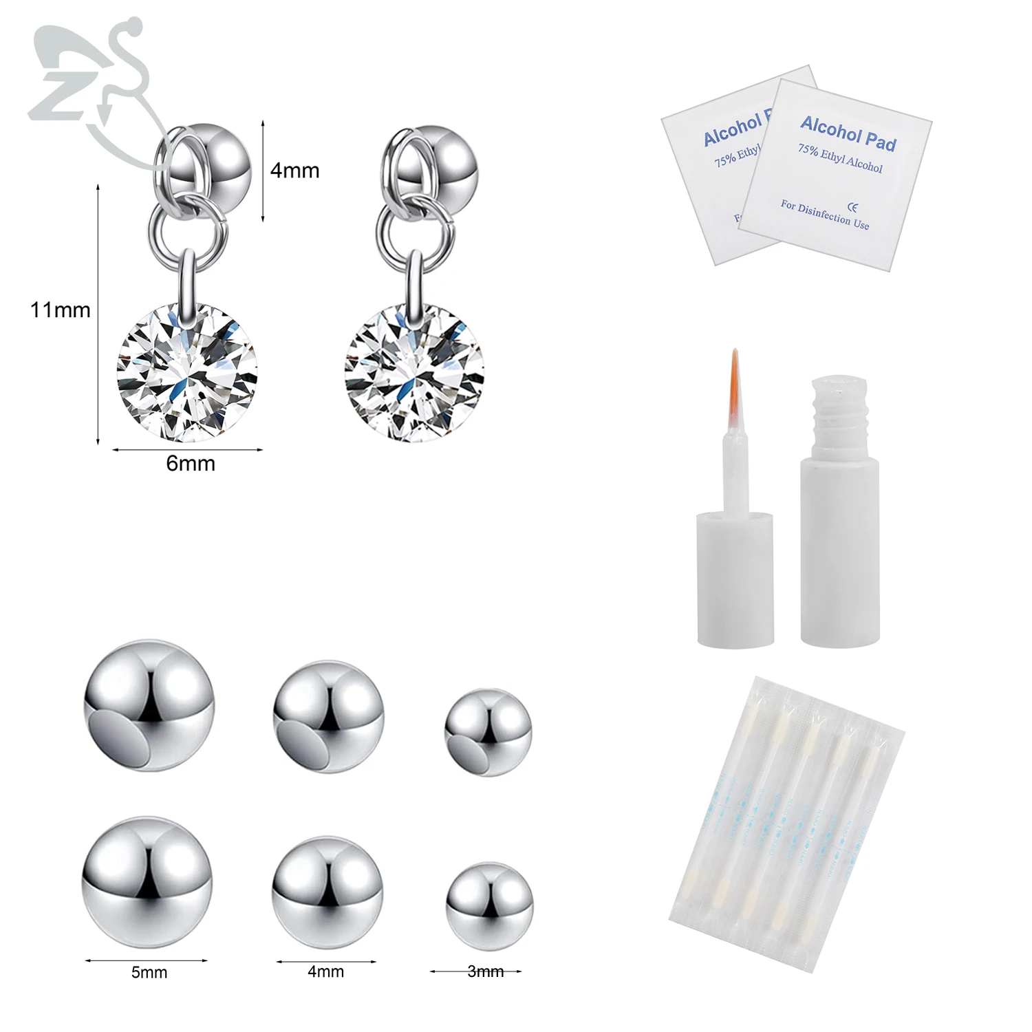 Fake Eyebrow Ring Set for Non-Piercing Body Jewelry