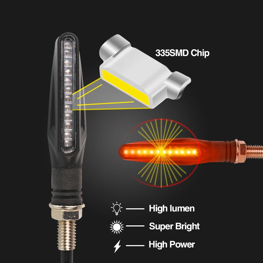 Motorcycle Flashing 12 LED lights waterproof Turn Signal Light For YAMAHA XTZ 660 1200 750 Super Tenere YZF1000R Thunderace part