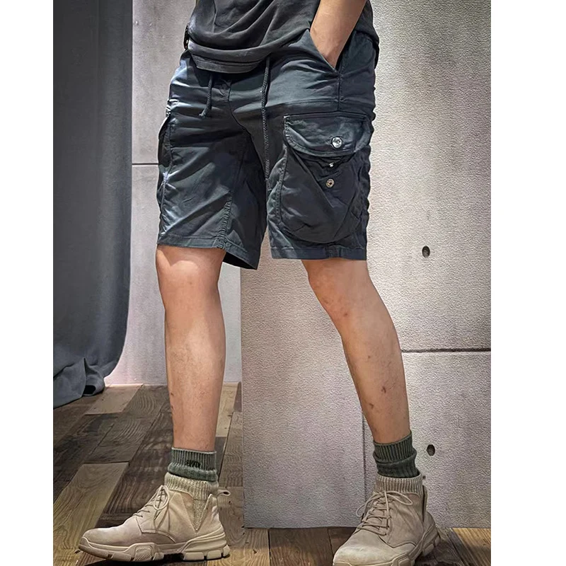 الصيف الرجال البضائع القطن السراويل السراويل ملابس رجالي مرونة الخصر عادية الصلبة الشاطئ عداء ببطء متعدد جيب السراويل الذكور 40 #4