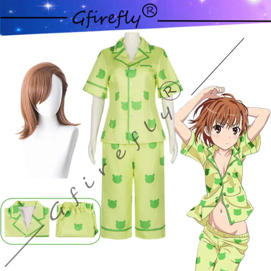 

A Certain Scientific Railgun Misaka Mikoto Cosplay Character Frog Pajamas Summer Comfortable Short-sleeved Full Set of Clothes
