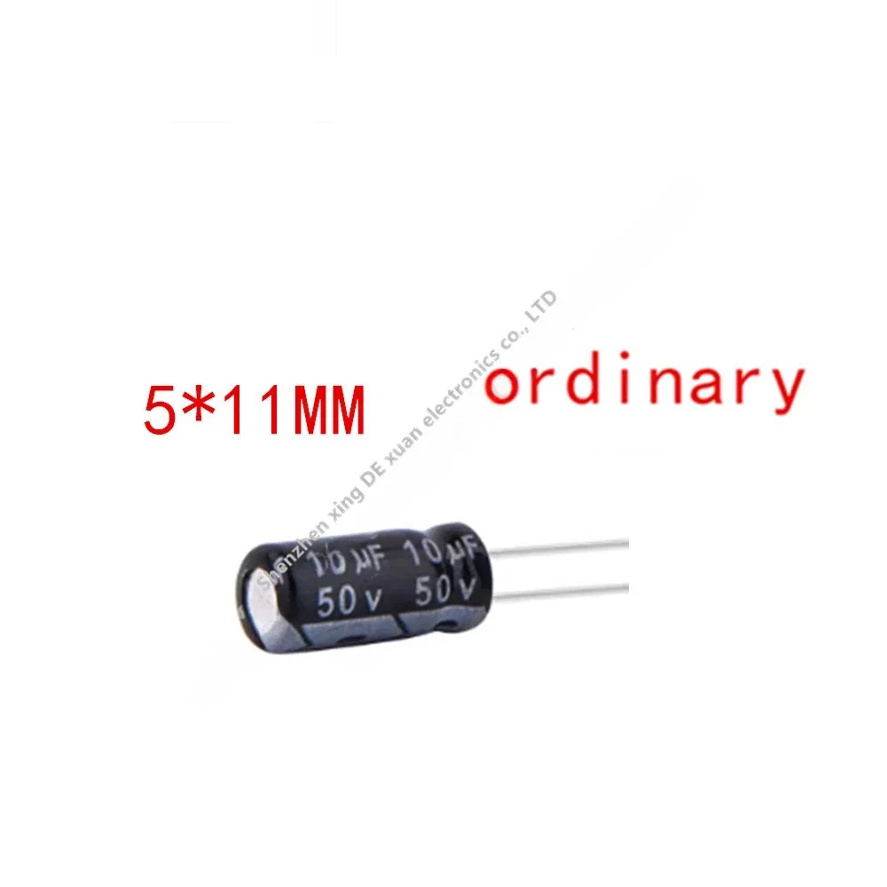 

1000PCS(5*11MMwhole series) 10V 16V 25V 35V 50V100V250V 0.1/0.2/0.22/3.3UF-4.7/ 10/6.8/100/22UF Aluminum Electrolytic Capacitor