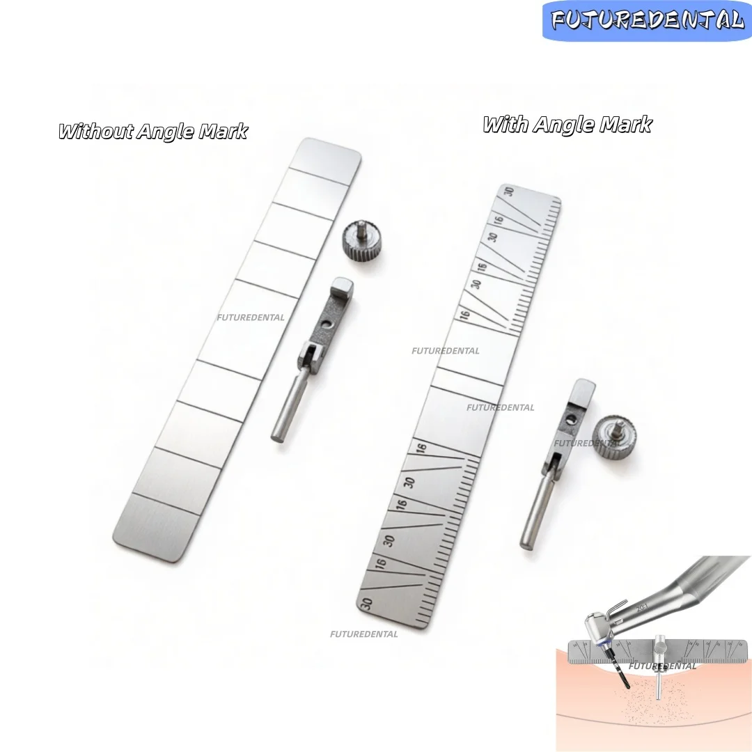 Dental Tooth Core Positioning Guide Ruler with Adjustable Gauge Angle and Scale for Accurate Readings Orthodontic Tooth Implants