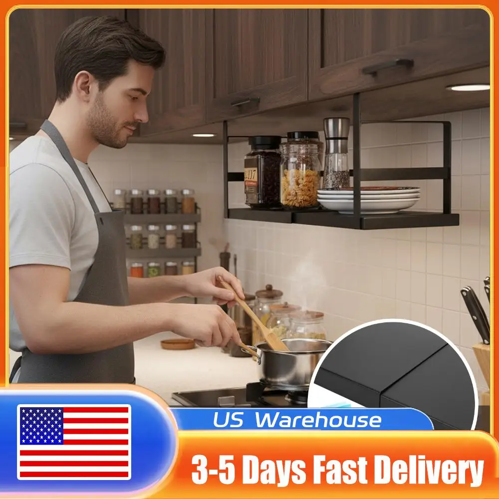 

Retractable Storage Shelf Retractable Kitchen Rack Expandable Under Shelf Storage Rack for Kitchen Pantry Laundry Bathroom