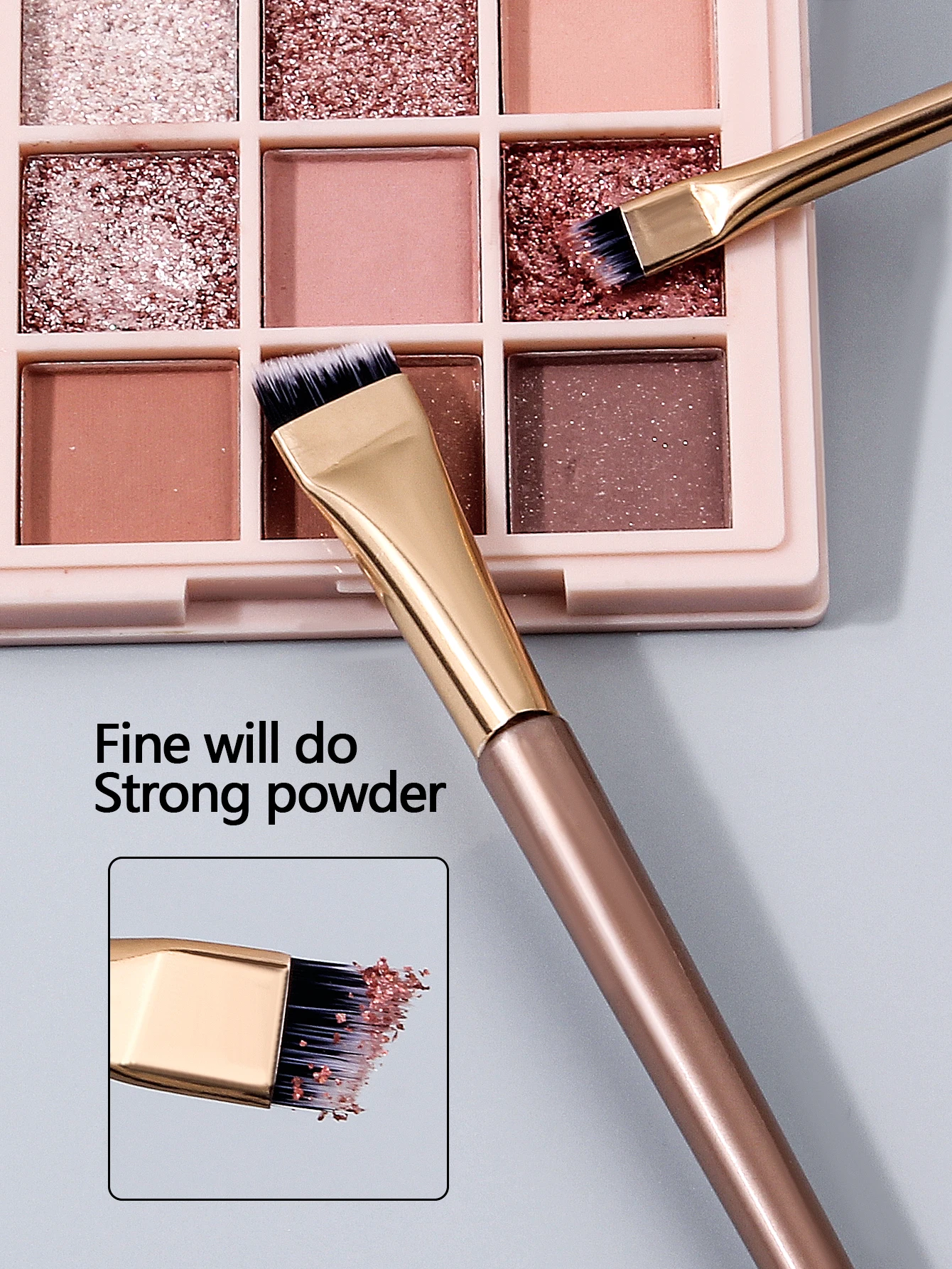 แปรงอายไลเนอร์สำหรับมือใหม่ ปี 2025, แปรงเขียนคิ้วแบบแบนและเฉียงบางเฉียบ, อุปกรณ์แต่งตาสำหรับมืออาชีพ, แปรงแต่งหน้า 2 ชิ้น