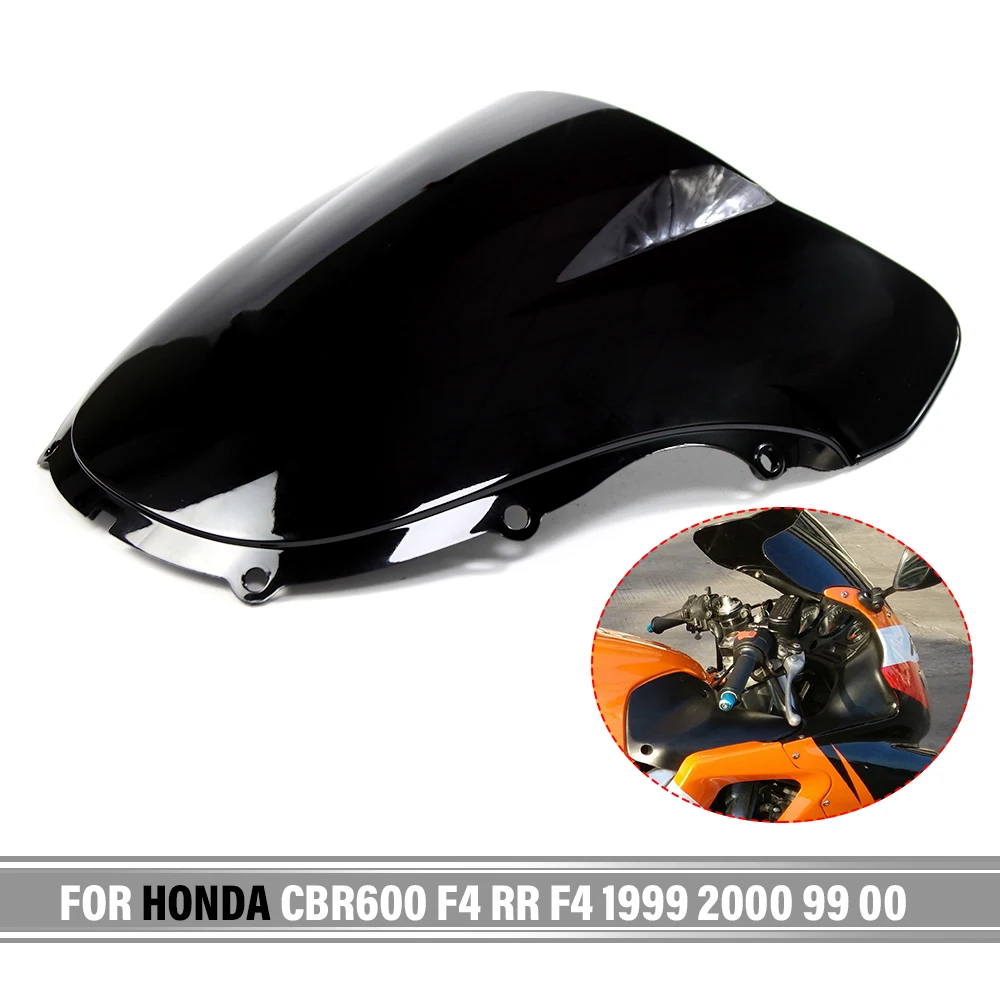 

Motorcycle Windshield WindScreen Double Bubble For Honda CBR 600 RR F4 1999 2000 99 00 Black CBRF4 CBR600 F4 600RR