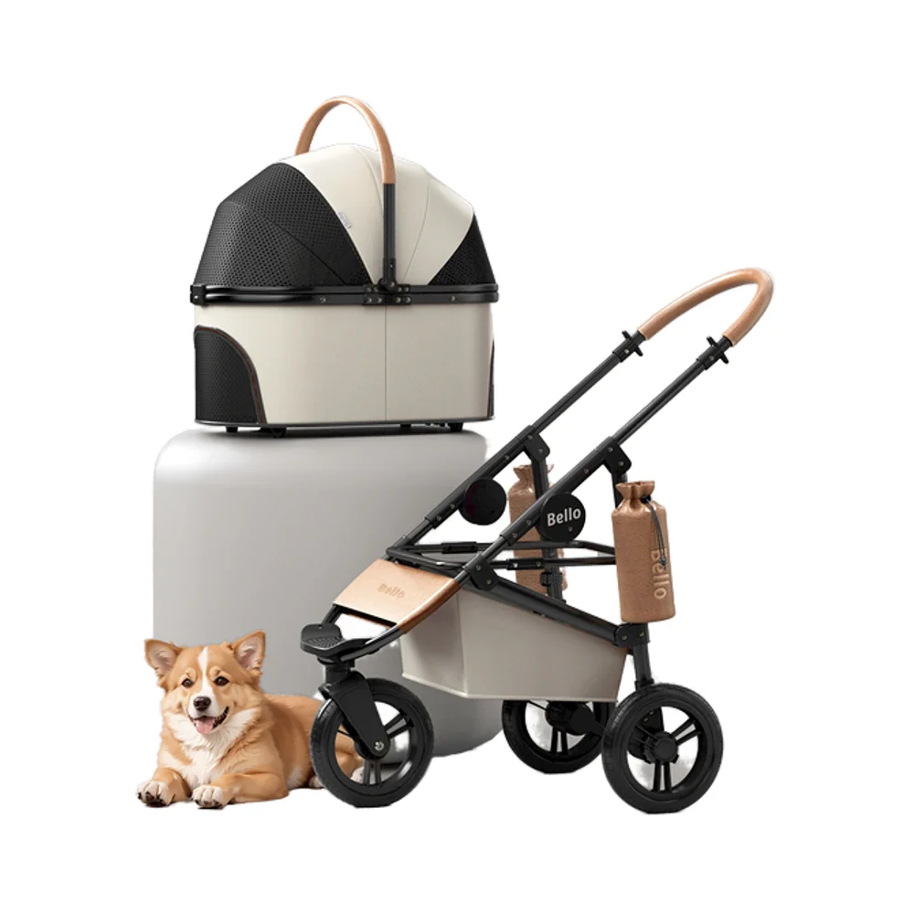 

Foldable Pet Stroller with Removable Washable Waterproof Safety Leash Adjustable Mesh Window for Cats High Quality Foldable
