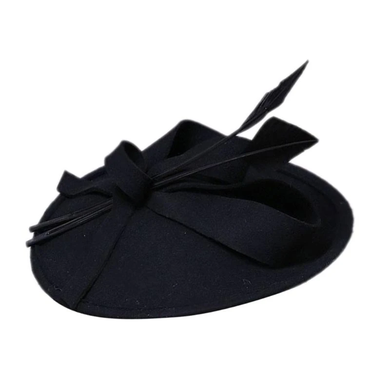 

E56A Wedding Fascinator Headband Elegant Pillbox Hat for Women Wedding Church