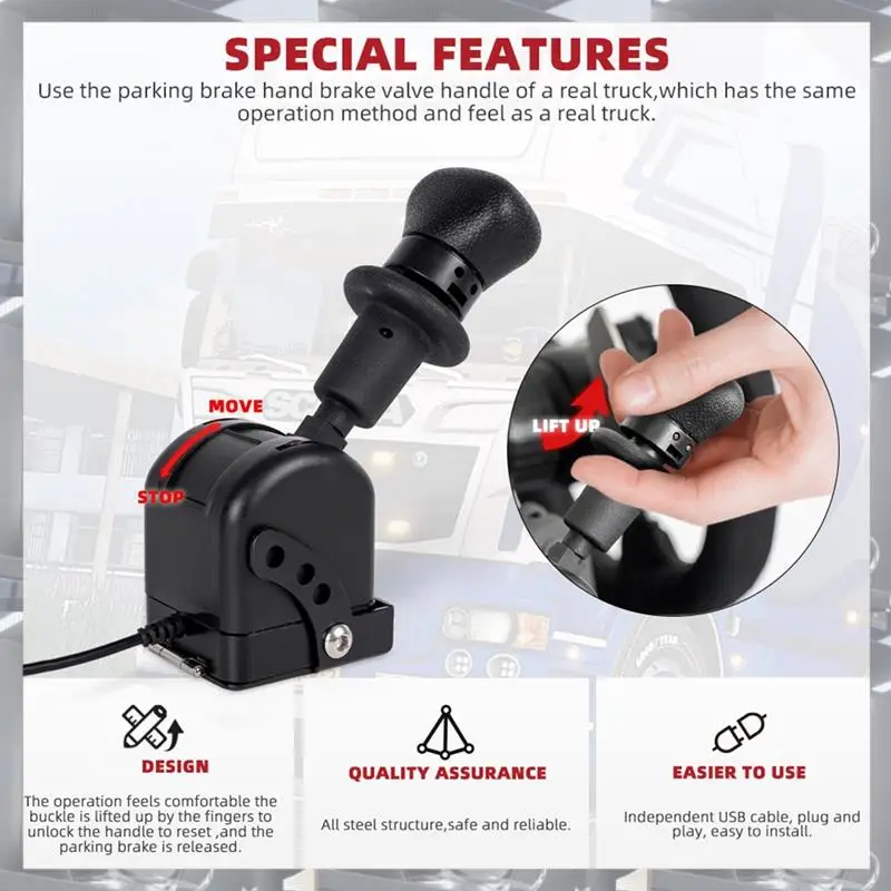 

Hot Selling-USB SIM Handbrake PC Racing Game Simulator Air Brake PC SIM USB Truck Handbrake Forets2 European / American Truck,US